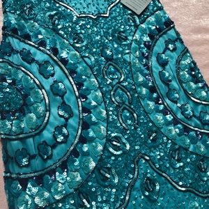 Aidan Mattox Women’s beaded Dress Size 6 Turquoise